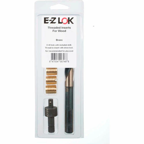 EZ Lok E-Z Knife™ Threaded Insert Installation Kit for Hard Wood - Brass - 3/8-24 - EZ-400-624 1 EZ Lok E-Z Knife™ Threaded Insert Installation Kit for Hard Wood - Brass - 3/8-24 - EZ-400-624