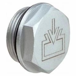 J.W. Winco 742-40-G1-ES-2 Aluminum Threaded Plug w/Fill Symbol w/2mm Vent Hole G 1" Pipe Thread -Cheap Springs Store JWI 742 40 G1 ES 2