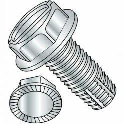 8-32X1/2 Slot Indent Hex Washer Serrated Thread Cut Screw Type F Full Thread Zinc Bake 10000 pcs