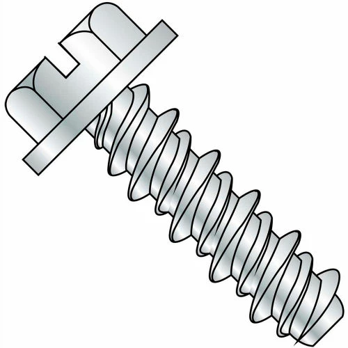 #14 x 3/4 Slotted Indented Hex Washer High Low Fully Threaded Zinc Bake - Pkg of 3000 1 #14 x 3/4 Slotted Indented Hex Washer High Low Fully Threaded Zinc Bake - Pkg of 3000