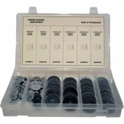 Titan Fasteners 185 Piece Fender Washer Assortment - #8 to 1/2" - Grade 2 - Steel - Zinc